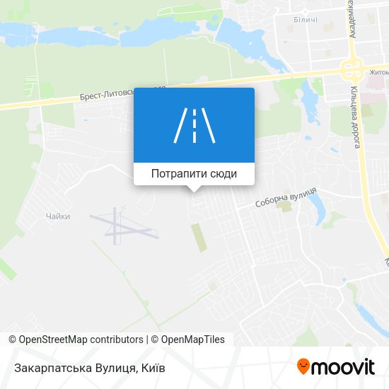 Карта Закарпатська Вулиця