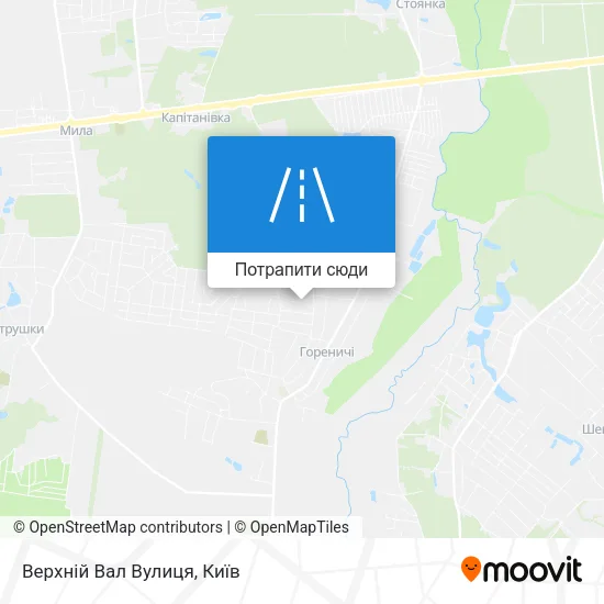 Карта Верхній Вал Вулиця