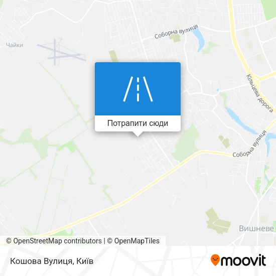 Карта Кошова Вулиця