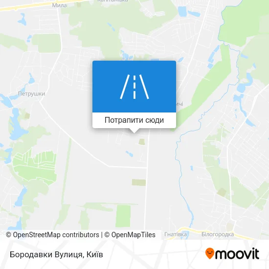 Карта Бородавки Вулиця