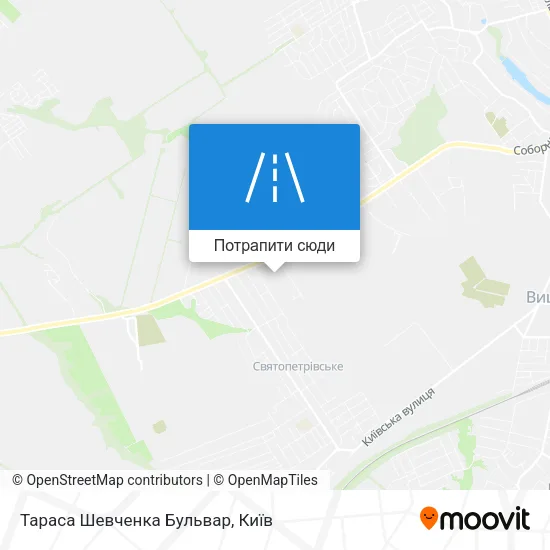 Карта Тараса Шевченка Бульвар