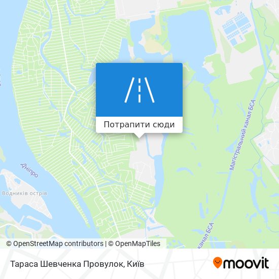 Карта Тараса Шевченка Провулок