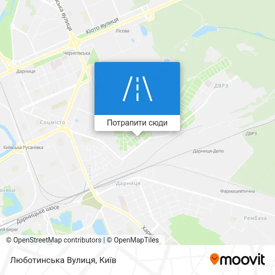Карта Люботинська Вулиця
