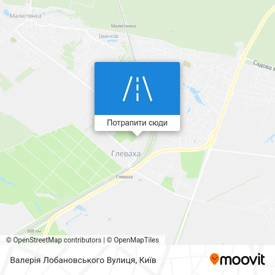 Карта Валерія Лобановського Вулиця