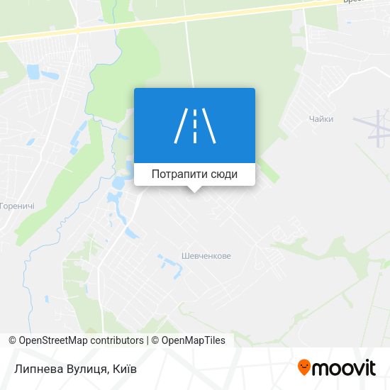 Карта Липнева Вулиця