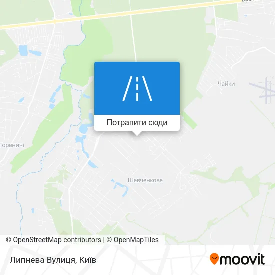 Карта Липнева Вулиця