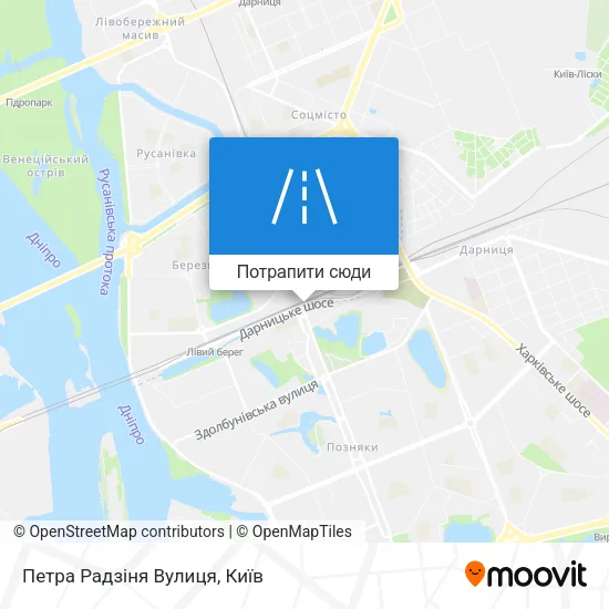 Карта Петра Радзіня Вулиця
