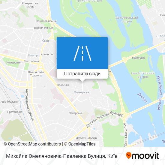 Карта Михайла Омеляновича-Павленка Вулиця