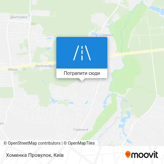 Карта Хоменка Провулок