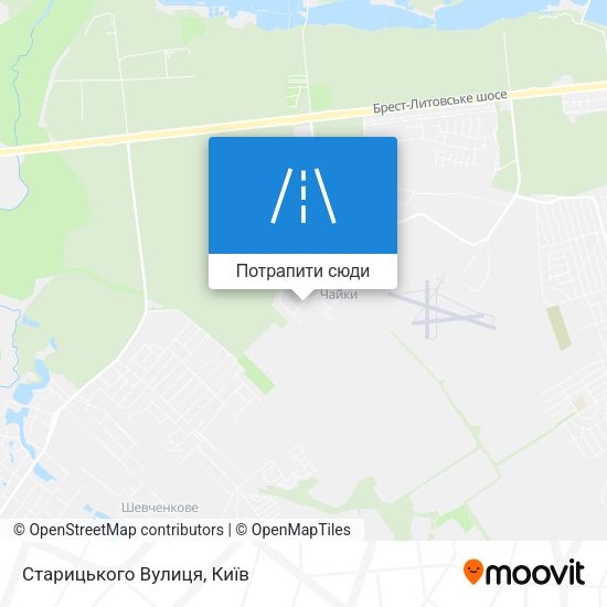 Карта Старицького Вулиця