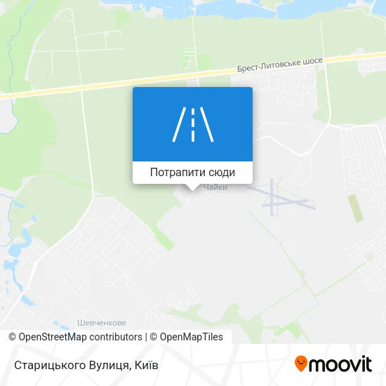 Карта Старицького Вулиця