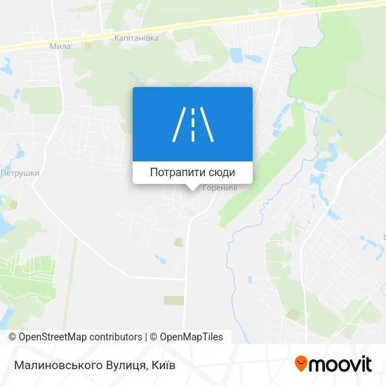 Карта Малиновського Вулиця