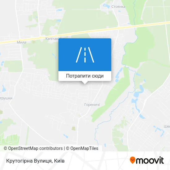 Карта Крутогірна Вулиця