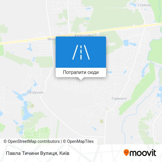 Карта Павла Тичини Вулиця