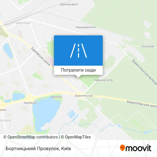 Карта Бортницький Провулок