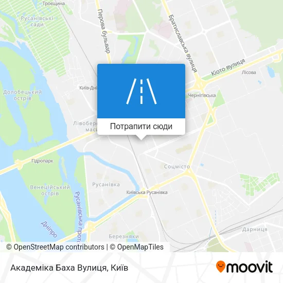 Карта Академіка Баха Вулиця