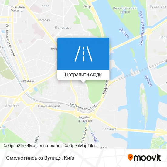 Карта Омелютинська Вулиця