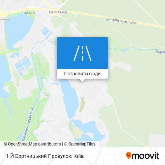 Карта 1-Й Бортницький Провулок