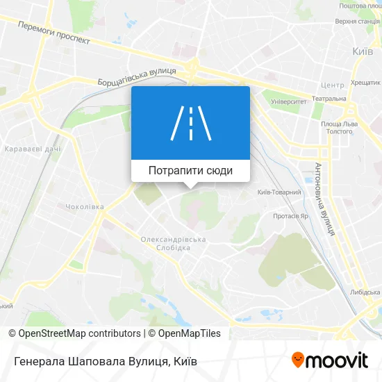 Карта Генерала Шаповала Вулиця