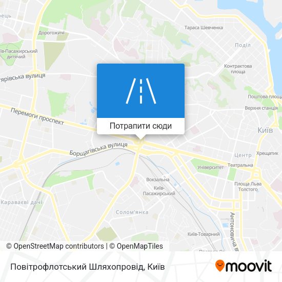 Карта Повітрофлотський Шляхопровід