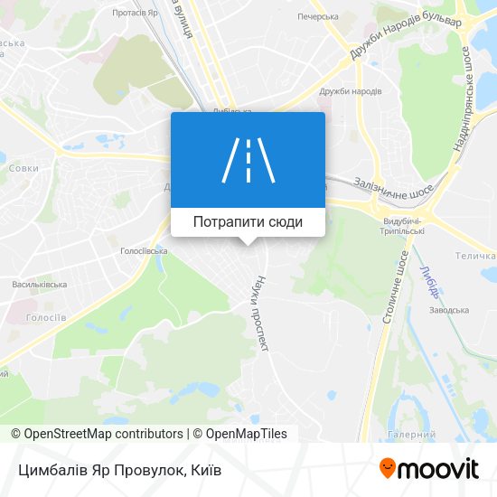 Карта Цимбалів Яр Провулок