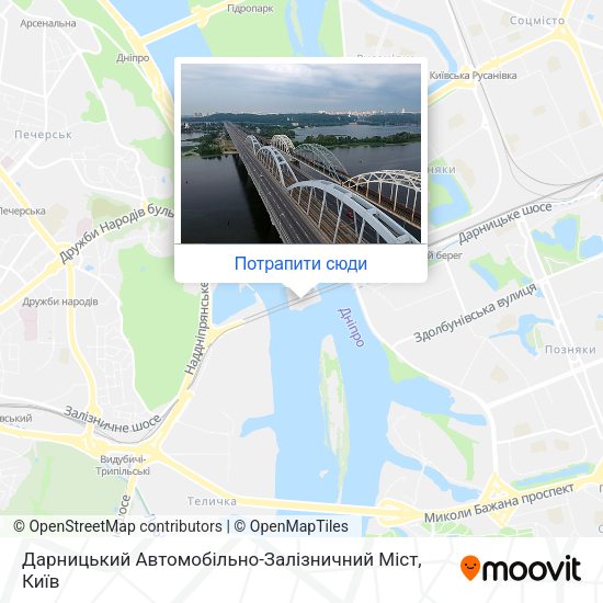 Карта Дарницький Автомобільно-Залізничний Міст