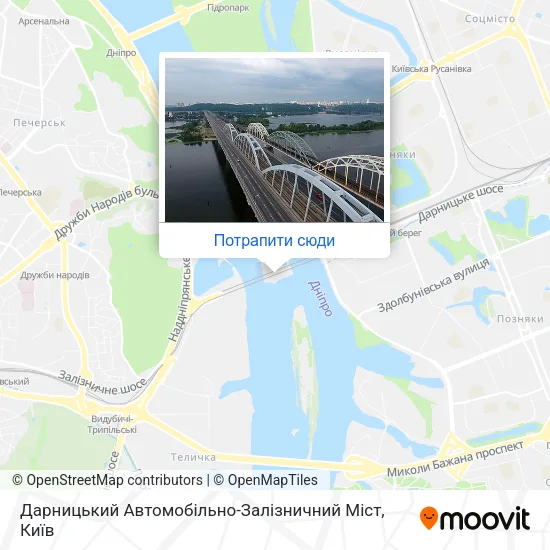 Карта Дарницький Автомобільно-Залізничний Міст