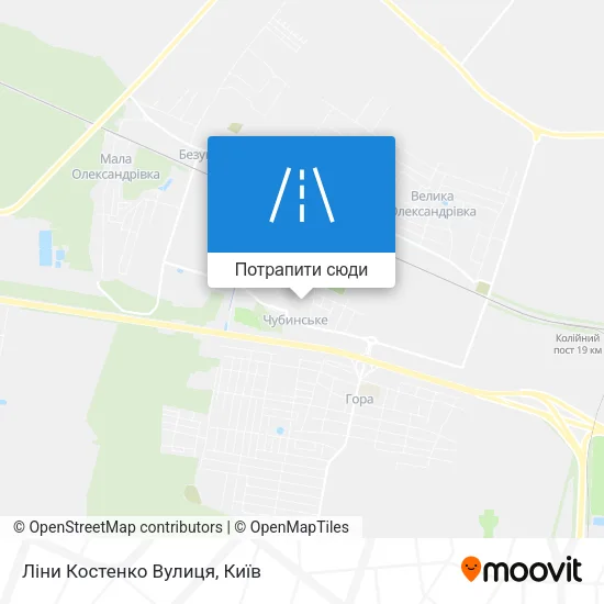 Карта Ліни Костенко Вулиця