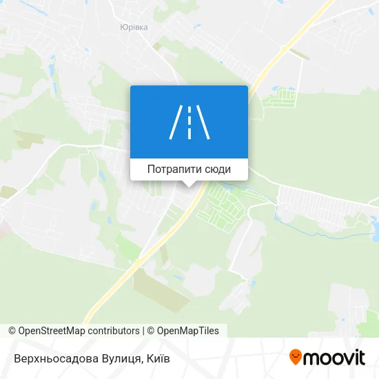 Карта Верхньосадова Вулиця