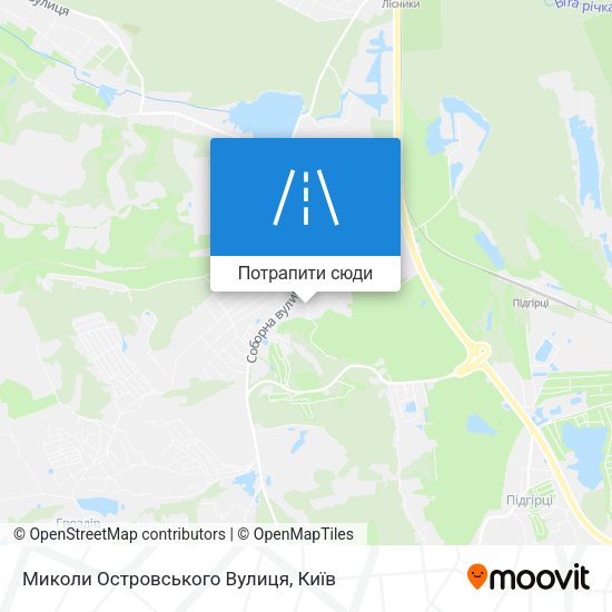 Карта Миколи Островського Вулиця