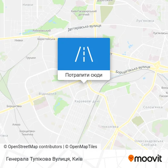 Карта Генерала Тупікова Вулиця