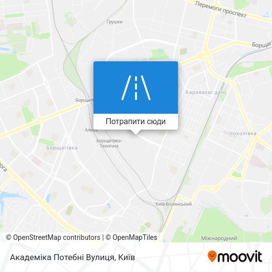 Карта Академіка Потебні Вулиця