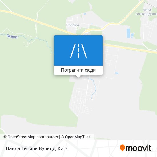 Карта Павла Тичини Вулиця