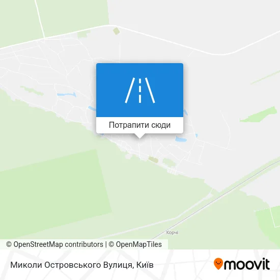 Карта Миколи Островського Вулиця