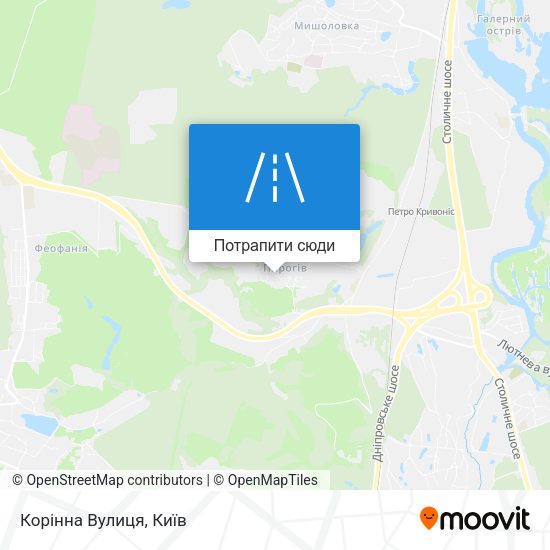 Карта Корінна Вулиця