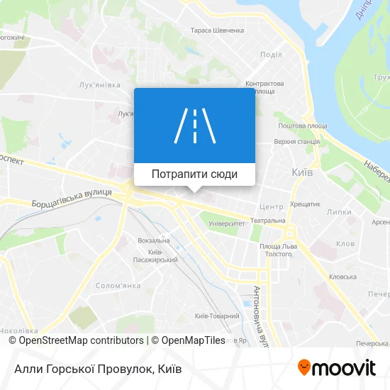 Карта Алли Горської Провулок