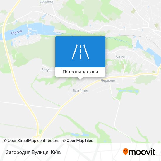 Карта Загородня Вулиця
