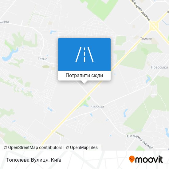 Карта Тополева Вулиця