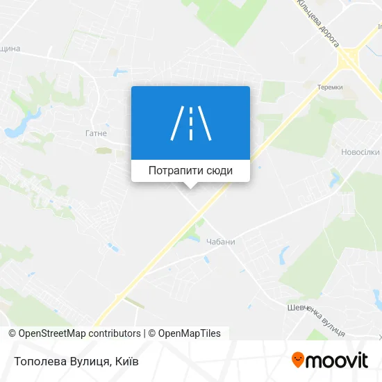 Карта Тополева Вулиця