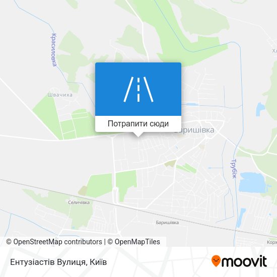Карта Ентузіастів Вулиця