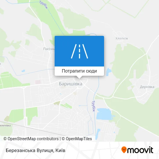 Карта Березанська Вулиця