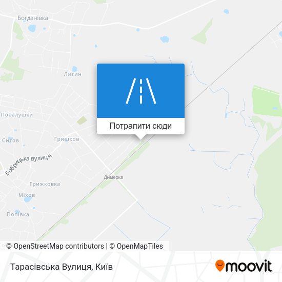 Карта Тарасівська Вулиця