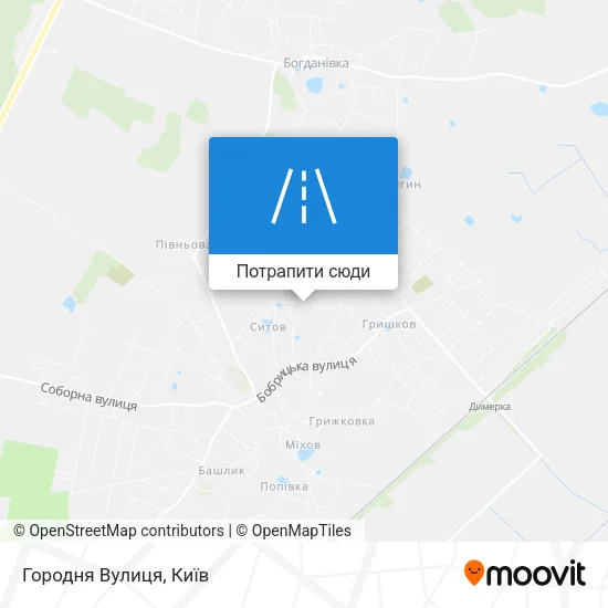 Карта Городня Вулиця