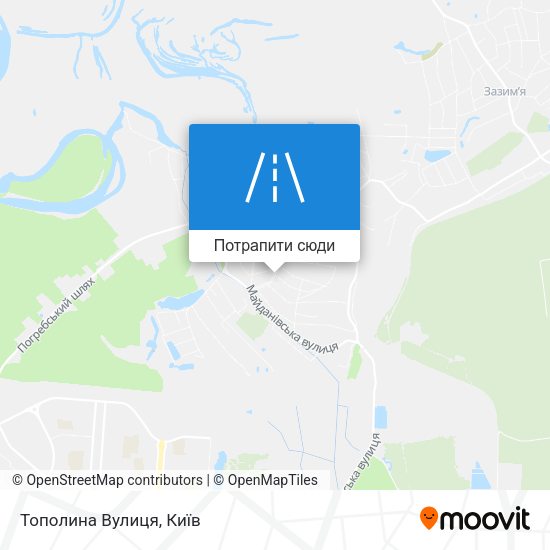 Карта Тополина Вулиця