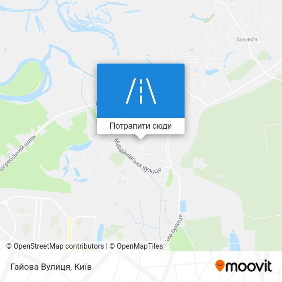 Карта Гайова Вулиця