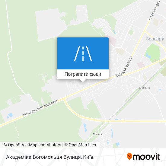 Карта Академіка Богомольця Вулиця