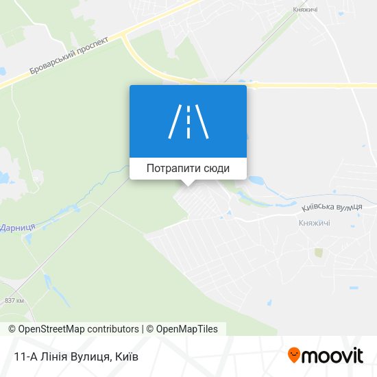 Карта 11-А Лінія Вулиця