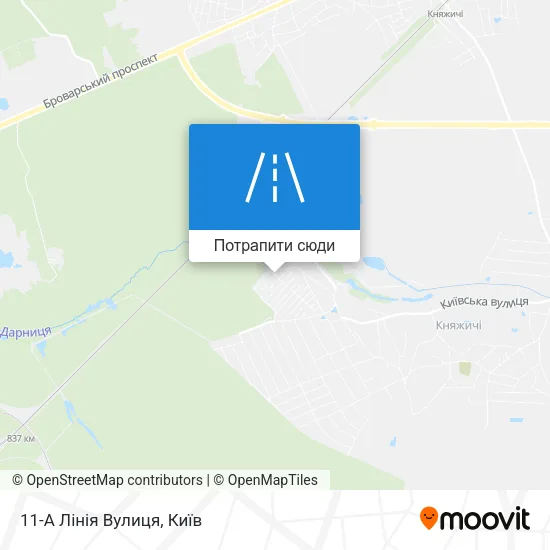 Карта 11-А Лінія Вулиця