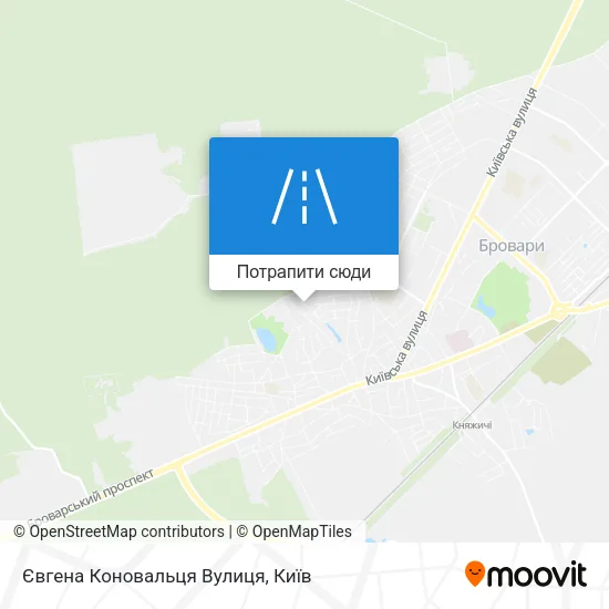 Карта Євгена Коновальця Вулиця