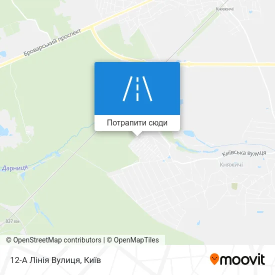 Карта 12-А Лінія Вулиця